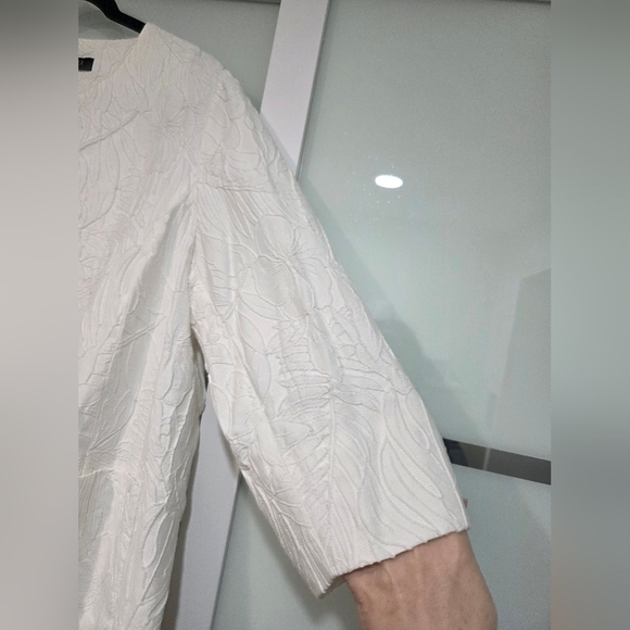 Marina Rinaldi White Textured Jacket - Picture 8 of 14